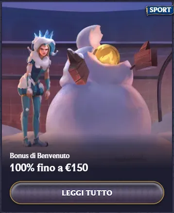 Bonus di benvenuto 100 fino a eur150